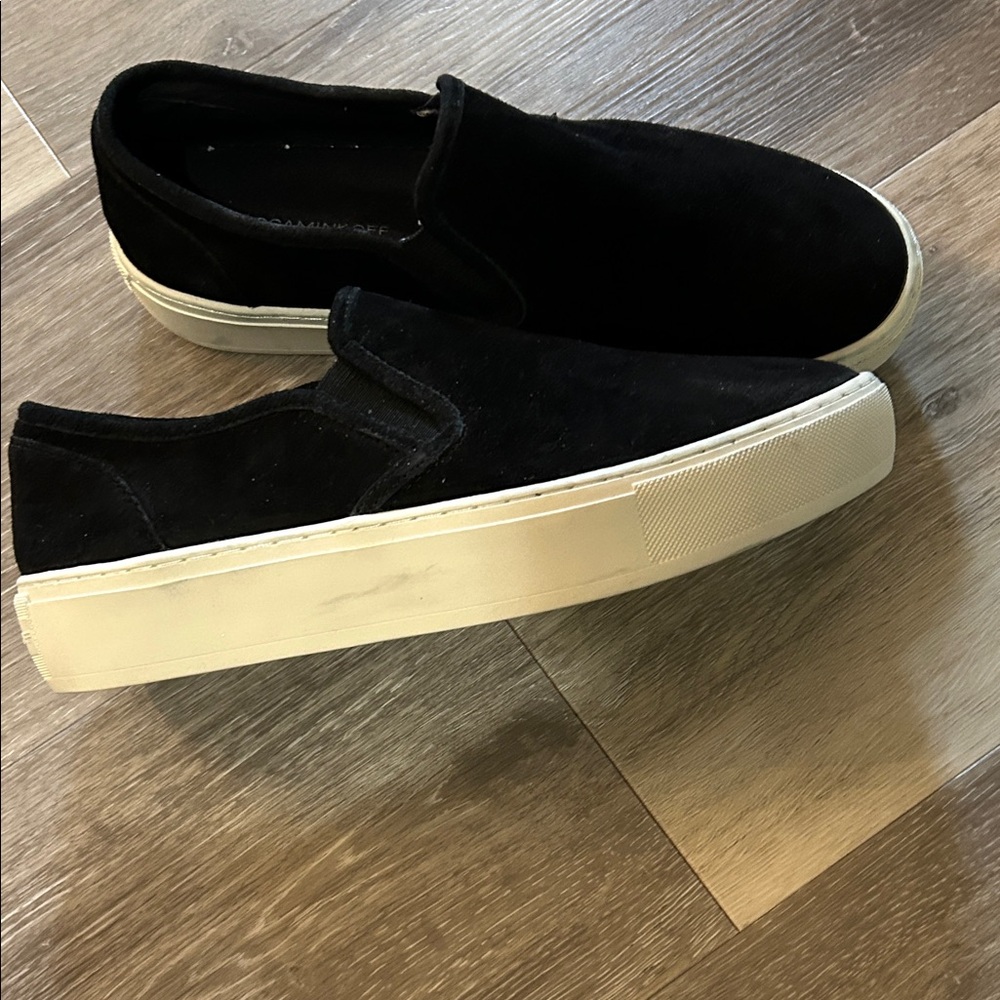 Rebecca Minkoff Black and Cream Women’s Slip-On Loafers really cute
